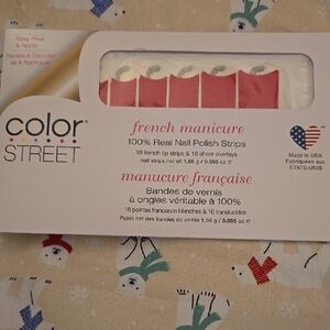 Color Street French Manicure Nail Polish Strips - Red and Cream